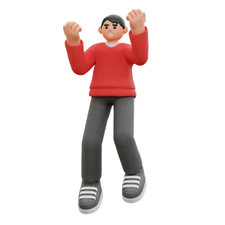 Man happy pose  3D Icon