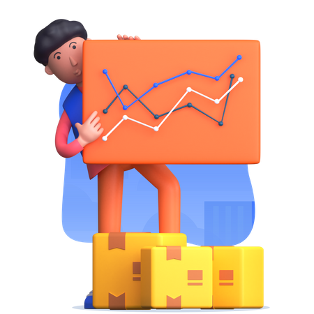 Man holding delivery report  3D Illustration