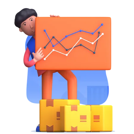 Man holding delivery report  3D Illustration