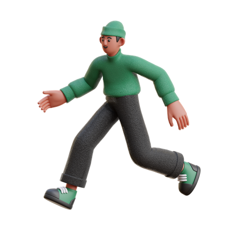 Man in running pose  3D Illustration