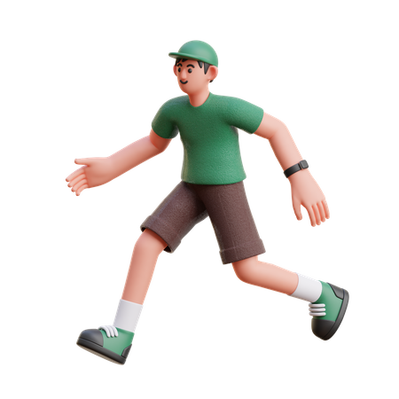 Man in running pose  3D Illustration