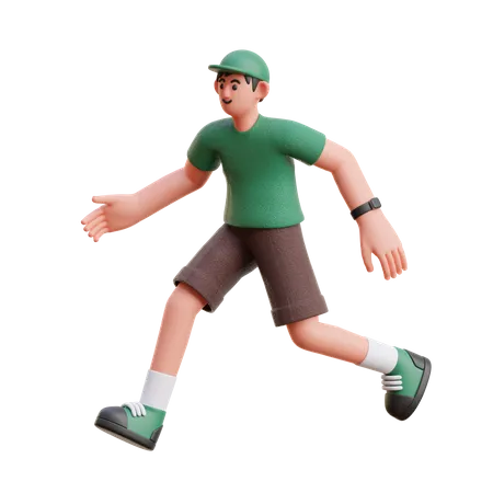 Man in running pose  3D Illustration