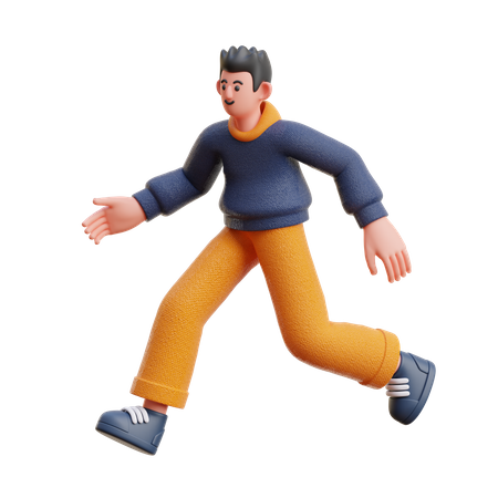 Man in running pose  3D Illustration