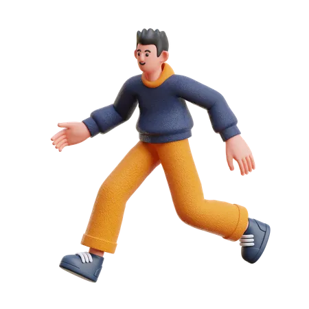 Man in running pose  3D Illustration