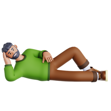 Man Laying on The Floor  3D Icon