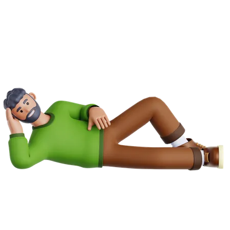 Man Laying on The Floor  3D Icon