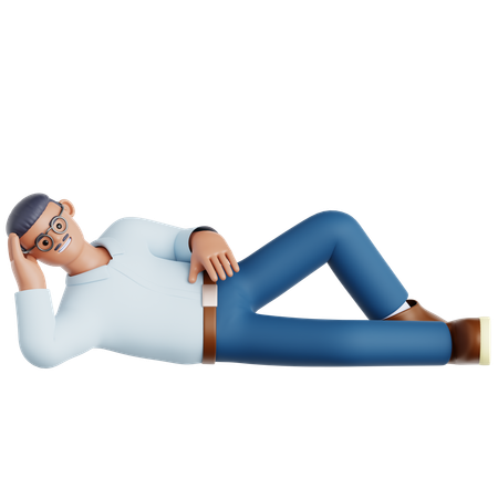 Man Laying on The Floor  3D Illustration