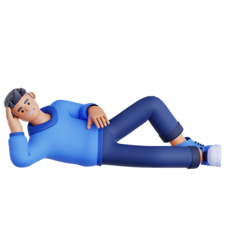 Man Laying on The Floor  3D Illustration