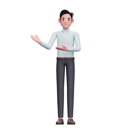 Man presenting pose wear business suit  3D Illustration