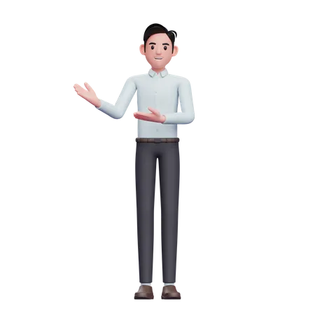 Man presenting pose wear business suit  3D Illustration