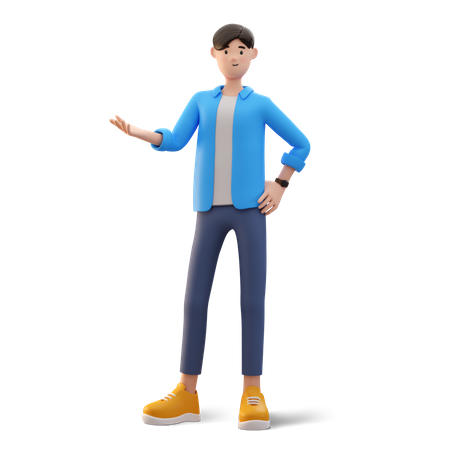 Man presenting something  3D Illustration