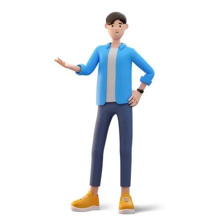 Man presenting something  3D Illustration