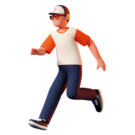 Man Running Pose  3D Illustration