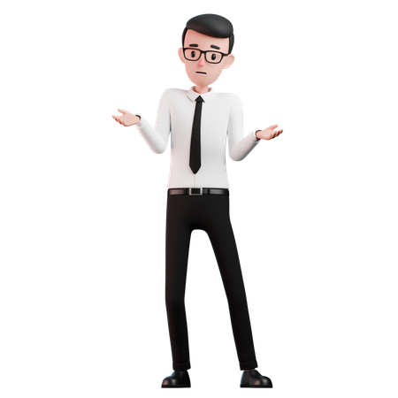 Man standing in confusion  3D Illustration