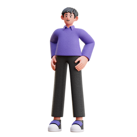 Man standing pose  3D Illustration