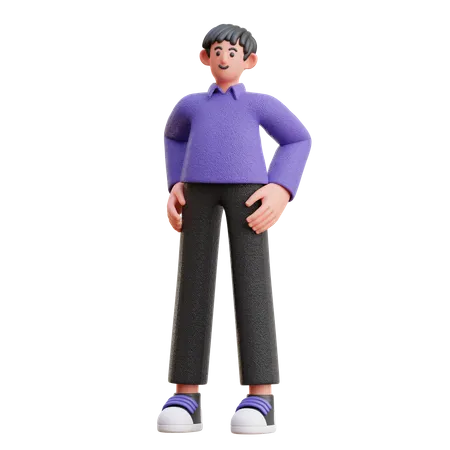 Man standing pose  3D Illustration