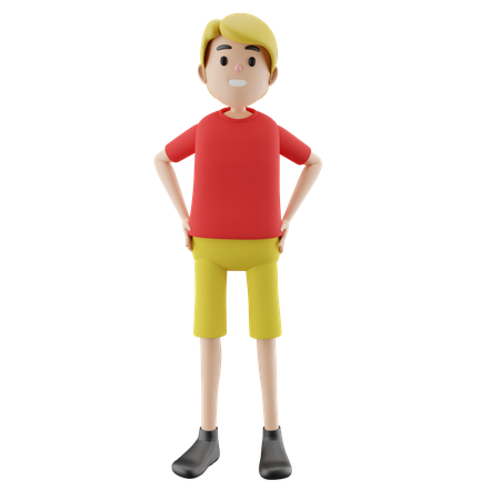 Man Standing Pose  3D Illustration