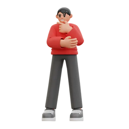 Man thinking pose  3D Icon