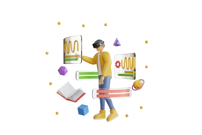 Man using metaverse tech  3D Illustration