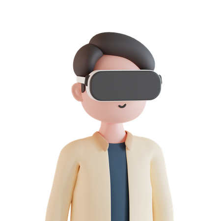 Man wearing VR goggles  3D Illustration