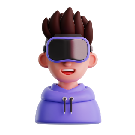 VRゴーグルを装着した男性  3D Icon