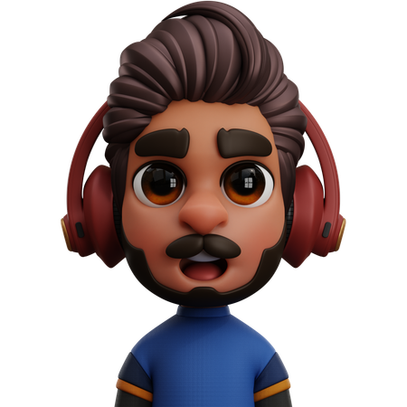 MAN WITH HEADPHONE  3D Icon