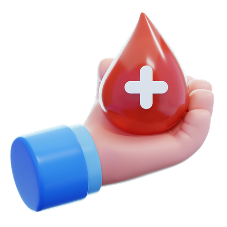 Gota de sangre en la mano  3D Icon