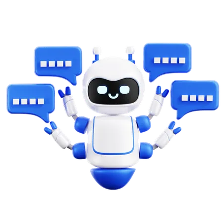 Many Chat Robot  3D Icon