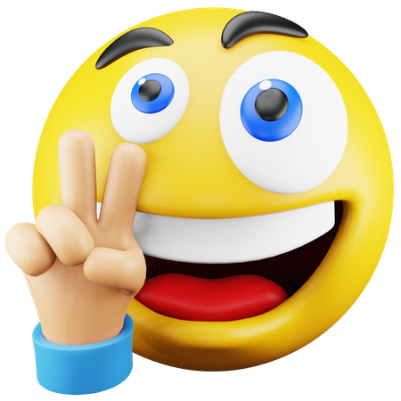 Emoji de mão da paz  3D Icon