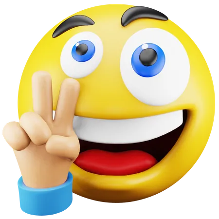 Emoji de mão da paz  3D Icon