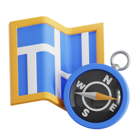 Map And Compass  3D Icon