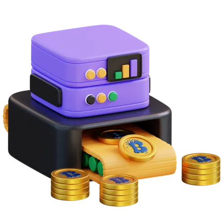 Máquina de minería criptográfica  3D Icon