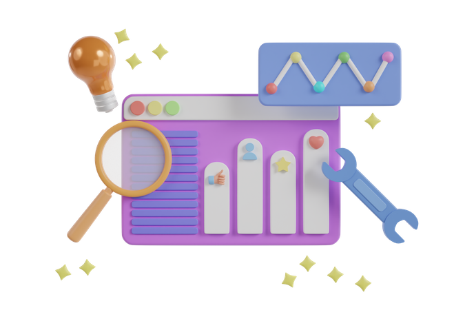 Market Analysis  3D Illustration