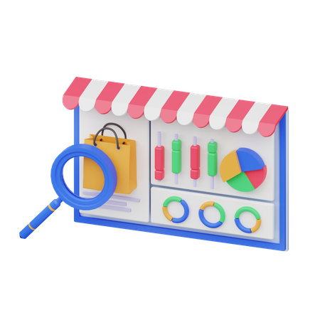 Market Analysis  3D Illustration