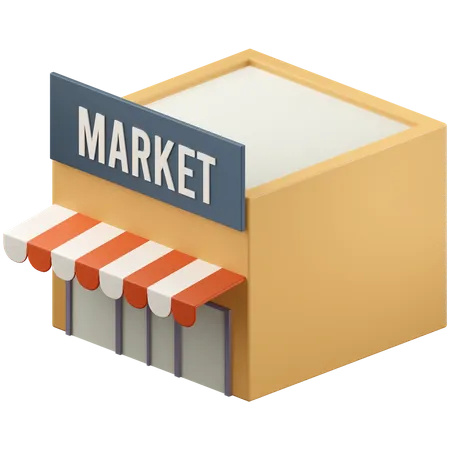 Market building  3D Icon