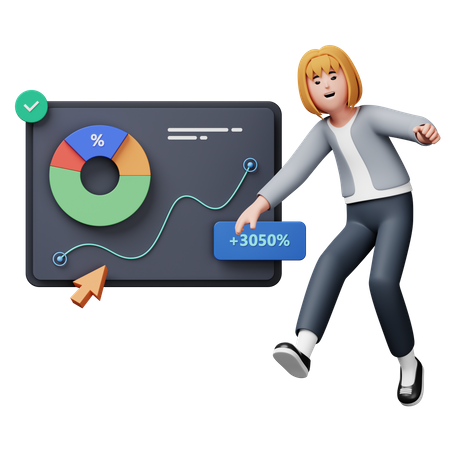 Éxito de marketing  3D Illustration