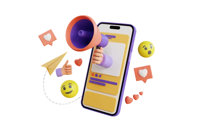 Marketing mobile  3D Illustration