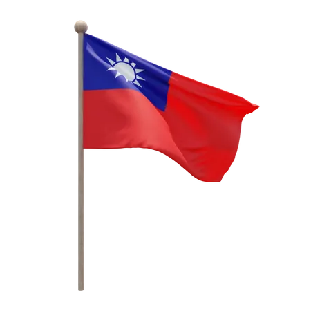 Mastro da bandeira de Taiwan, República da China  3D Icon