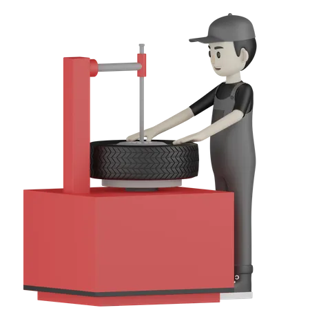 Mechanisches Unwuchtrad  3D Illustration