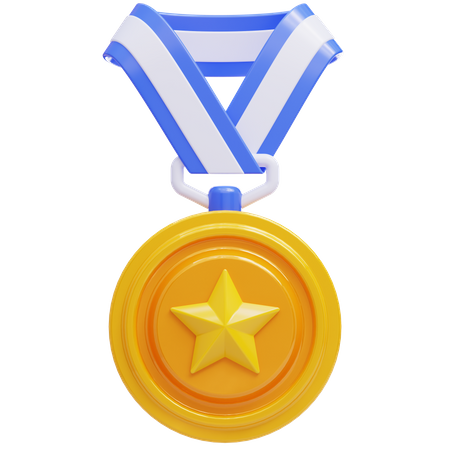 Medalha de ouro com estrela  3D Icon