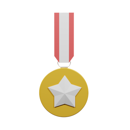 Medalha estrela  3D Illustration