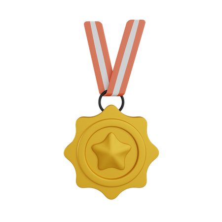 Medalha estrela  3D Illustration