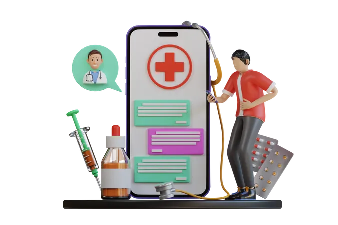 Medical Application  3D Illustration