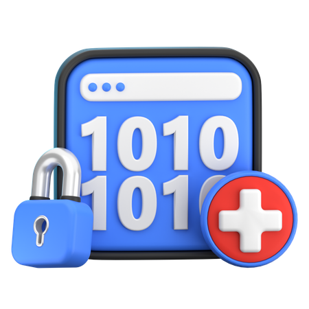 Medical Data Encryption  3D Icon