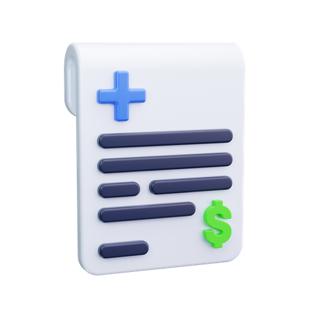 医療費請求書  3D Icon