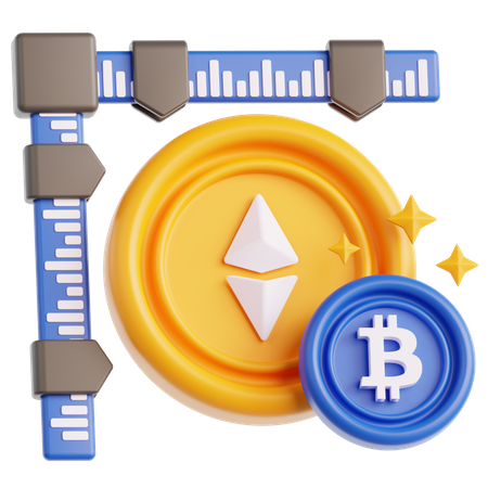 Medição de criptomoeda  3D Icon