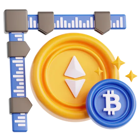 Medição de criptomoeda  3D Icon