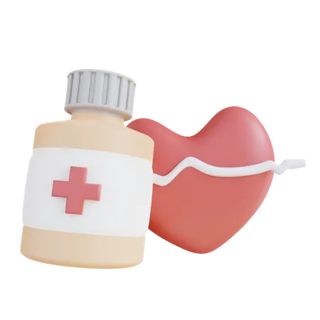 Medicina para el corazón  3D Icon