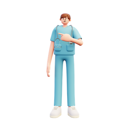 Médico apontando algo  3D Illustration