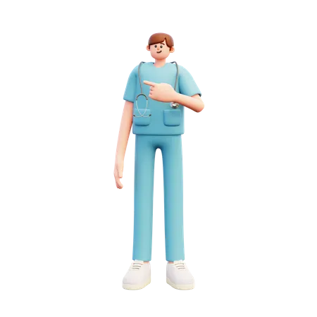 Médico apontando algo  3D Illustration